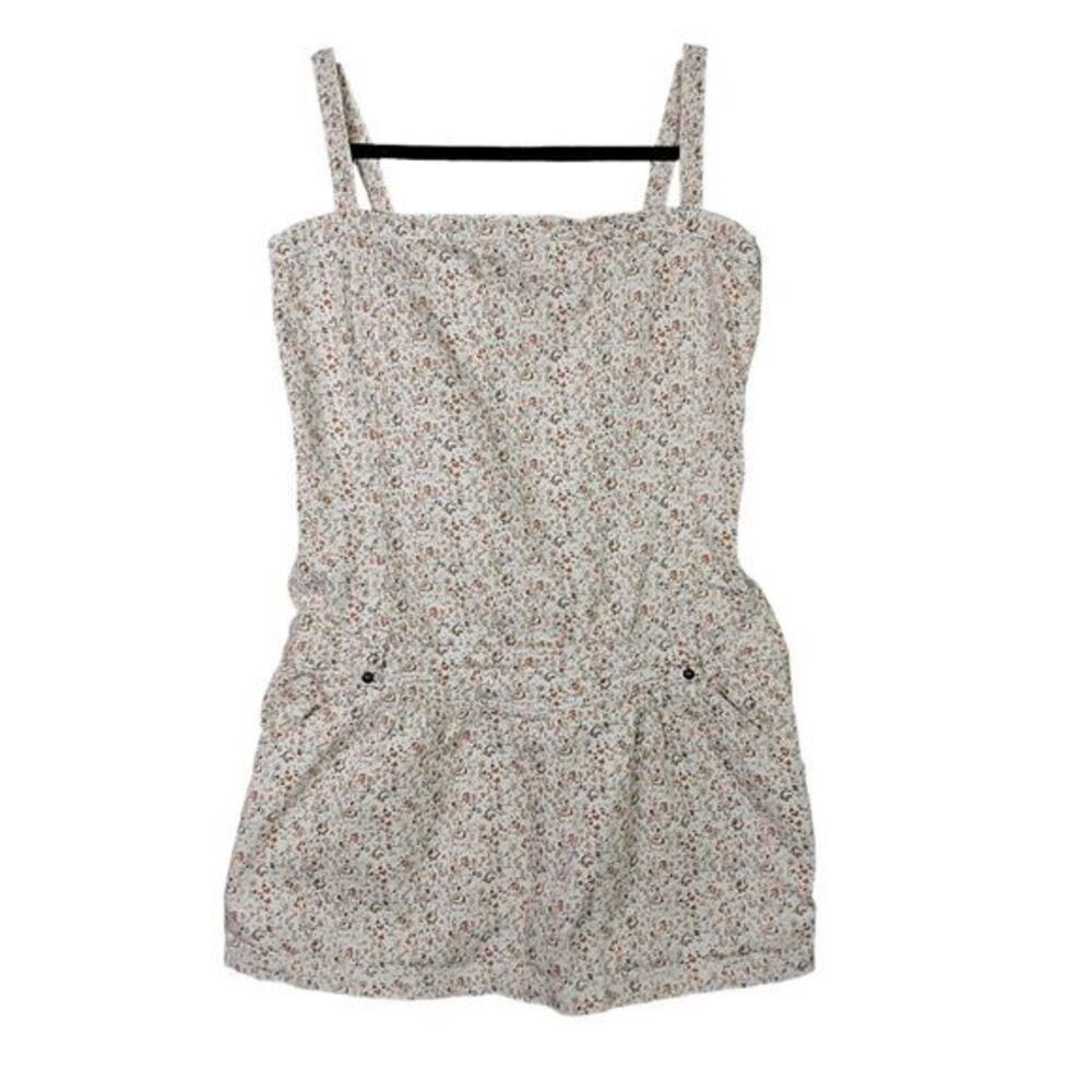Blanco Denim Dress Womens Large Dixie Floral Cream Pockets‎ Stretch Spain Sporty